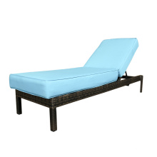 Mimbre al aire libre ajuste posterior tela Chaise longue